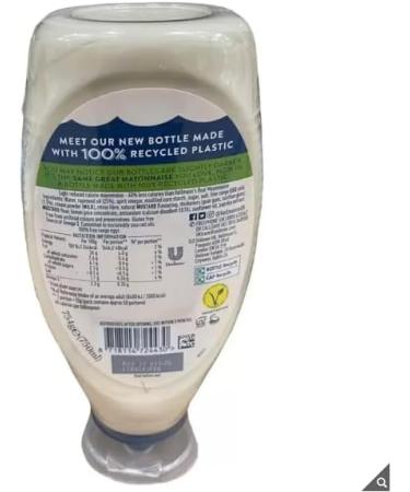 Hellmann's Light Squeezy Mayonnaise- Made with 100% free range eggs - Good source of omega 3 - Suitable for vegetarians - Free from artificial colours flavours and preservatives - 2 x 750ml - Buy Online on GoSupps.com