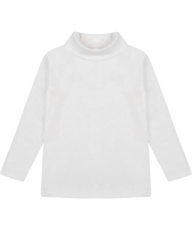 Hansber Kids Thermal Underwear Top - Long Sleeve Turtleneck Shirt in White - Size 5-6 - Buy Online on GoSupps.com