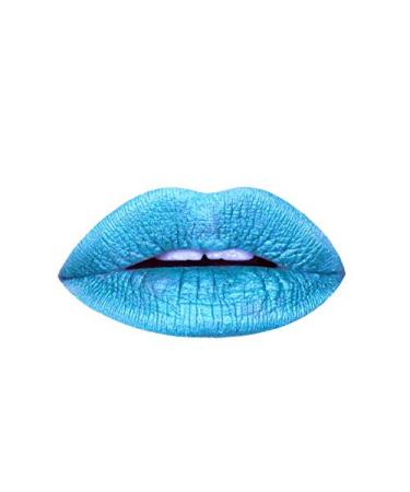 Aromi Bright Blue Metallic Matte Liquid Lipstick | Shimmery Finish Vegan Cruelty-free Long-Lasting (Snow Queen)
