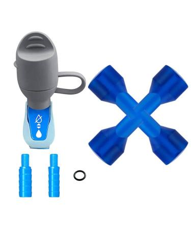 VFVIMN Bite Valve Replacement Mouthpieces fits Camelbak and Most Brands (4-Pack) with Shutoff Valve and Dust Cover for Hydration Bladder and Backpack Water Reservoir Dark Blue