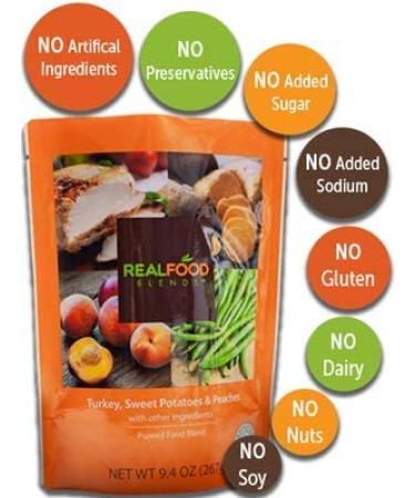 Real Food Blends Orange Chicken Carrots & Brown Rice 9.4 oz Pureed Meal for Feeding Tubes - Pack of 12 Pouches - Buy Online on GoSupps.com