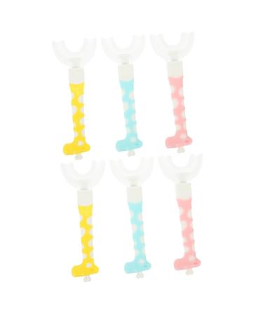 Beaupretty 6 StK children's toothbrush toothbrushes for children toothbrush manual toothbrush U-type U-toothbrush U-shaped toothbrush for children toothbrush made of silicone manual detergent ABS