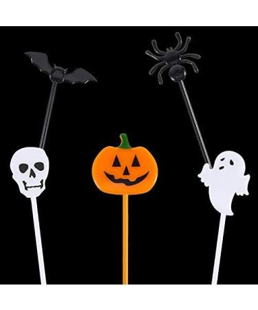 Halloween Cupcake Topper Picks - 50 Ghost Decor Plastic Picks for Kids Birthday & Themed Parties - Buy Online on GoSupps.com