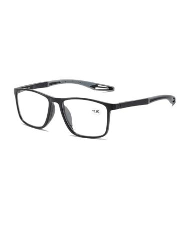 Iynwbjts Photochrome reading glasses for men and women ultra-light Tr90-Sport-Santi-slip-anti-blue lighting glasses for indoor and outdoor area (size: color changing gray+2.50) Color Changing Gray+2.50 black