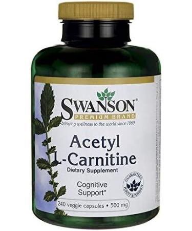Swanson Acetyl-L-Carnitine 500mg - Cognitive & Nervous System Support - Muscle Health & Workout Enhancer - 240 Capsules - Buy Online on GoSupps.com
