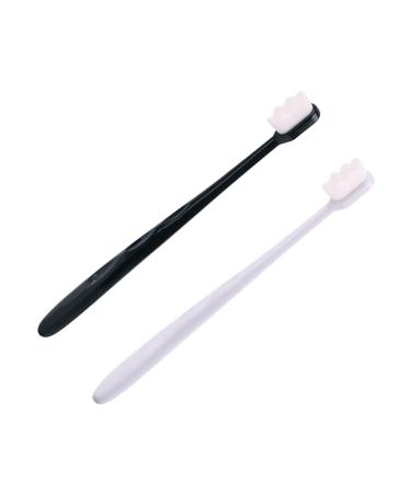minkissy 2pcs Toothbrush Portable Green Adhesive Strips Bible Bristles Drawing Paper Household Black Handle