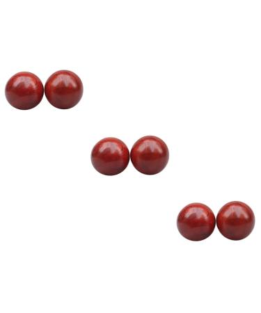 Fomiyes 6 pth rolling hand round tool health balls Massage ball made of wood Baoding balls with glockenspiel Chinese massage balls Hand exercise red rose wood fitness wooden handball