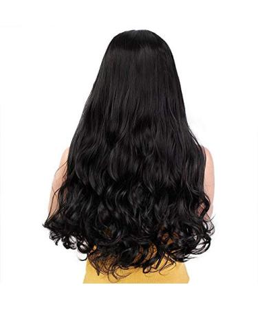 HBINGBING Long Wavy Black Lace Front Synthetic Wig for Women - Heat Resistant Natural Hairline Perfect for African American Style - Buy Online on GoSupps.com