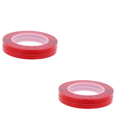 NUOBESTY 4 Rolls Transparent Double-sided Tape Press on Nails Adhesive Nail Art Showing Tape Hanging Poster Tape Nail Display Holders Rug Tape No Trace Color Card Red No Substrate Acrylic