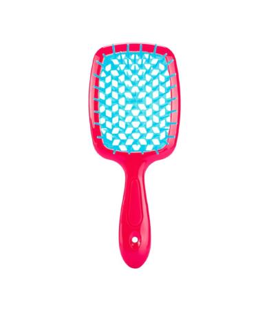 Comb Women's Scalp Massage Comb Hair Brush Women's Hollowed Out Home Salon Hair Styling Tool Comb Wide Tooth Comb (Color : Red-blue)