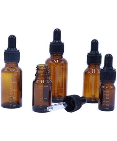3 Pcs Empty Refillable Amber Glass Graduated Dropper Bottle Essential Oil Cosmetics Elite Fluid Container Jar Pot Holder with Glass Pipette Dropper (30ml/1oz) - Buy Online on GoSupps.com