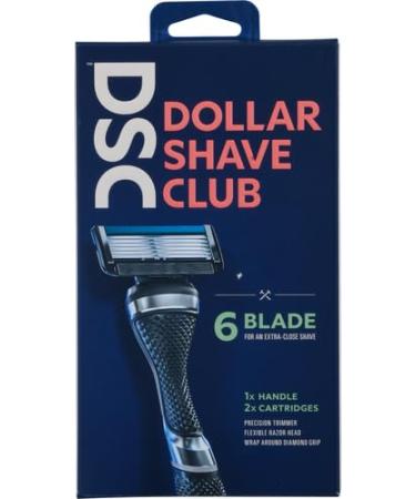 Dollar Shave Club 6-Blade Razor Starter Set | Extra Close Shave with Precision 1 Handle & 2 Cartridges - Buy Online on GoSupps.com