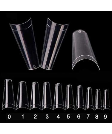 MWoot 500 Pieces French Acrylic Coffin Nails - Clear Fake Nail Tips for Women & Girls | 10 Sizes - Perfect for Nail Art - Buy Online on GoSupps.com