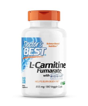 Doctor's Best L-Carnitine Fumarate 500mg 855mg 60 Vegan Capsules Amino Acid Lab Tested Gluten Free SOYA Free Vegetarian