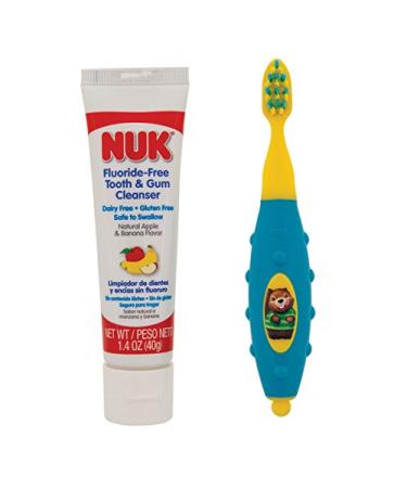 NUK Grins & Giggles Toddler Toothbrush & Cleanser Set  Boy Boy Colors