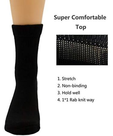 Copper Infused Diabetic Socks - Super Stretch Comfort for Men and Women (Black, 2 Pairs) - Buy Online on GoSupps.com