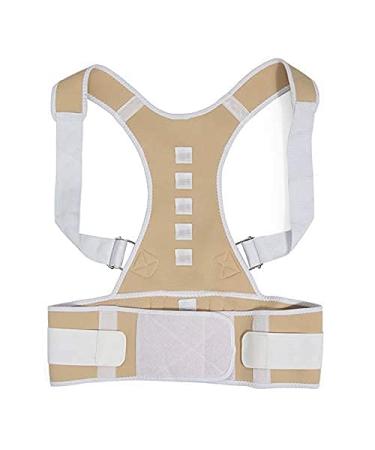 Posture Corrector Adjustable Magnetic Back Posture Corrector Back Belt Lumbar Support Shoulder Back Brace Support Correct Posture Corset Uni Support Brace (Color : Black Size : Large) (Black (Nude M) Nude Medium