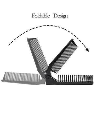 LOUISE MAELYS Portable Travel Folding Hair Brush & Comb Set - Anti-static, Compact Pocket Size (Black) - Buy Online on GoSupps.com