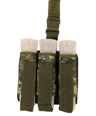Ultimate Arms Gear Tactical Scenario Marpat Woodland Digital Camo Camouflage Triple Universal Paintball 3 Pod Drop Leg Carrier Pouch Utility Rig Harness System
