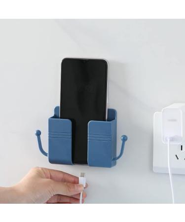 Wall-Mounted Mobile Phone Rack Remote Control Storage Box Charger Hook Line Charging Base Bracket (Blue 1) - Buy Online on GoSupps.com