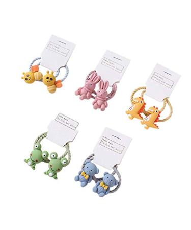 KDDOM 10 Pcs Cute Cartoon Animal Elastic Hair Ties Rope Accessories for Girls Bee Bear Rabbit Frog Dinosaur(Colorful) - Buy Online on GoSupps.com