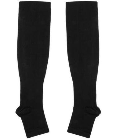 JHKJ Compression Socks for Men & Women - Open Toe Knee High Leg Support with Zipper - Black L/XL - Buy Online on GoSupps.com