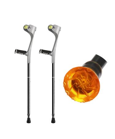 Forearm Crutches Crutches for Adults Ergonomic Crutches for Walking Lightweight Aluminum Alloy Height Adjustable Balanced Walker for Children Men Women