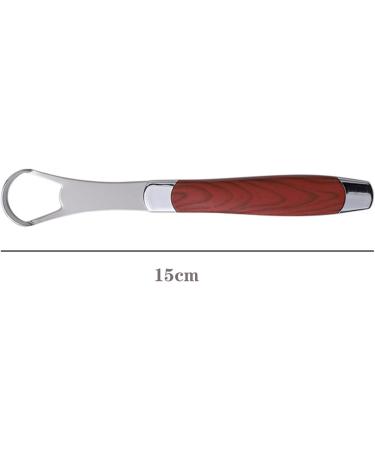 Stainless Steel Tongue Scraper | Faux Woodgrain Handle | Fresh Breath & Easy to Clean - Buy Online on GoSupps.com
