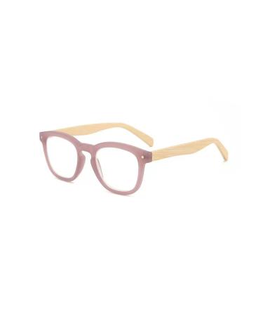 Fashion Reading Glasses for Women Men Lightweight Wooden Temples Readers Anti Eyestrain Eyeglasses (Color : Purple Size : 2.0x)