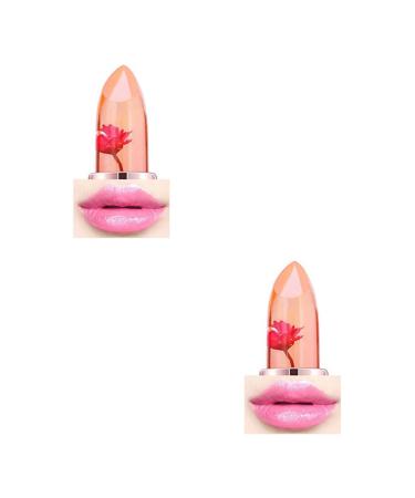 FRCOLOR 2Pcs Lip Gloss Lipstick Jelly Lipstick Lip Balm Mediumx2pcs as shown x 2pcs