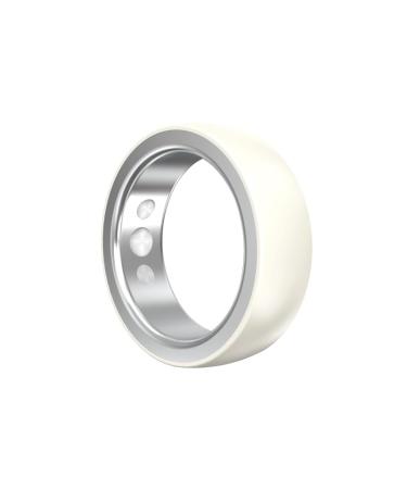 Smart Ring Health Fitness Tracker for Women & Men Continuously Records Sleep Quality Heart Rate Temperature Blood Oxygen and Pedometer Gift 12 White