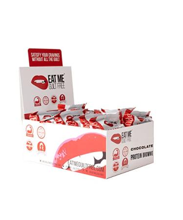 Eat Me Guilt Free Chocolate Protein Brownie | 14g Protein, Low Carb, Keto-Friendly, Low Sugar | Non GMO, No Preservatives | Low Calorie Snack/Dessert | 12 Count - Buy Online on GoSupps.com
