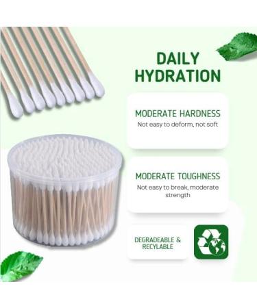 500 Organic Bamboo Cotton Swabs for Ear Cleaning - Biodegradable Buds (500 Pack) - Buy Online on GoSupps.com