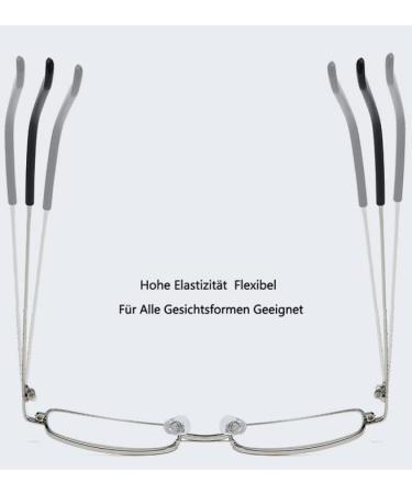 Eyglajdd Metal Rectangle Reading Glasses - Unisex 1 Pack | Scratch Resistant Silver | 2.0x Visual Aid for Men & Women - International Shipping Available - Buy Online on GoSupps.com