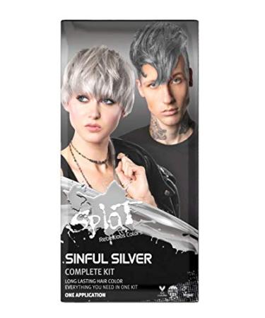 Splat | Sinful Silver | Complete Silver Hair Dye Kit | Semi-Permanent | Long Lasting | Vegan and Cruelty-Free