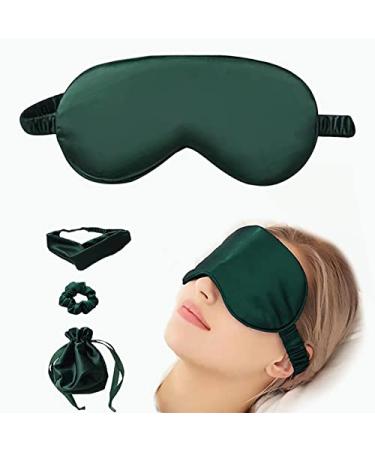4 Pcs Set Silk Sleep Mask Relax Super Soft Eye Mask with Elastic Strap Headband Eye Mask for Sleeping for Women Men Night Sleeping Travel Nap