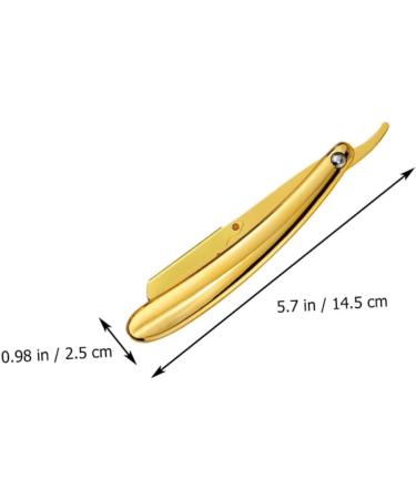 Frcolor Engraved Razor Holder - Rustproof Steel Folding Barber Razor & Eyebrow Trimmer - 14.5x2.5cm - Ideal for Hairdressers & Men - Buy Online on GoSupps.com