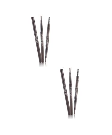 Didiseaon 2pcs 2 1 Eyebrow Brush Brow Spoolie Brush Coffee Eyebrow Pencil Filler Water Proof To Rotate