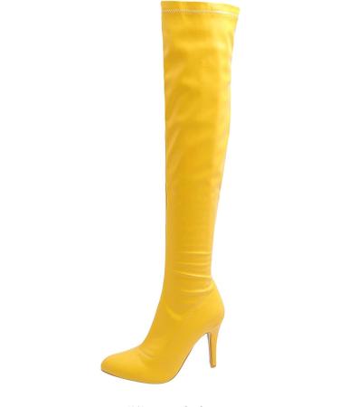 Buy Women's Yellow Stiletto Ankle Boots | High Heels & Winter Styles | EU Size 41 - Elevate Your Fashion! - Buy Online on GoSupps.com