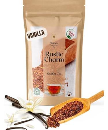 Majestic Tea_ (Vanilla Rooibos) Pure Red Rooibos Naturally Caffeine Free_ Tea (FOR GOOD SLEEP) _100% Natural Ingredient Non-GMO| Pyramid Tea bags (Tea Bags 50 Count).