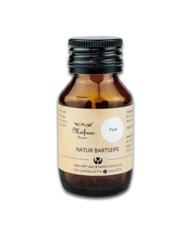 Meißner Tremonia - 50ml bar soap "Pure" - Bartshampoo without artificial additives - vegan bare shampoo for men with organic olive oil for intensive care - for daily beard care