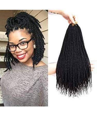 12 Inch 6 Packs Senegalese Twist Crochet Hair Braids Small Crochet Braiding  Hair Hairstyles for Black Women 1B30 12 Inch (Pack of 6) 1B