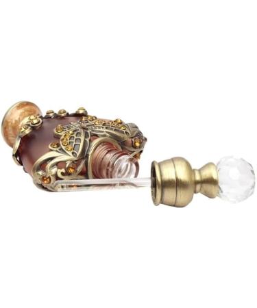 DFJOENVLDKHFE Perfume Bottle Empty Frosted Glass Essential Oil Bottle Refillable Empty Jewelry Decoration Crystal Bottle Bronze color 10ml - Buy Online on GoSupps.com