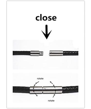 Glory Qin 3mm Black Wax Cord Necklace Rope with Stainless Steel Clasp - 20 Inch - Buy Online on GoSupps.com