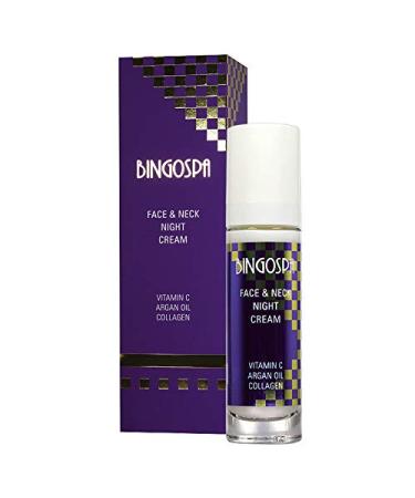 Night cream for face and neck with vitamin C argan oil and collagen 50g BINGOSPA - Buy Online on GoSupps.com