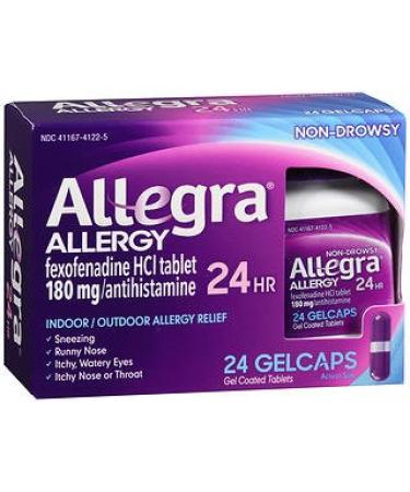 Allegra 24 Hour Allergy Gelcaps - 24 Ct. Pack of 6
