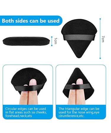 Ainiv 4PCS Black Cotton Soft Triangle Wedge Makeup Powder Puffs - Ideal for Loose Powder & Mineral Powder - Cosmetic Foundation Sponge Tool - Buy Online on GoSupps.com