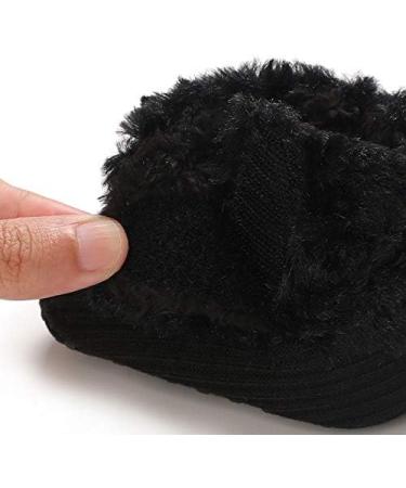 Spring Winter Warm Fleece Booties for Baby | Non-Slip Soft Sole Shoes for Boys Girls | Adjustable Prewalker Boots 0-18 Months (12-18 Months, Black) - Buy Online on GoSupps.com