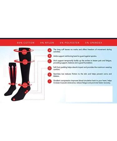 Compression Socks for Men with Wide Calves - Thick Diabetic Ankle & Arch Support in XL & XW - Red Gray Black & Multi-Colored Options - Buy Online on GoSupps.com