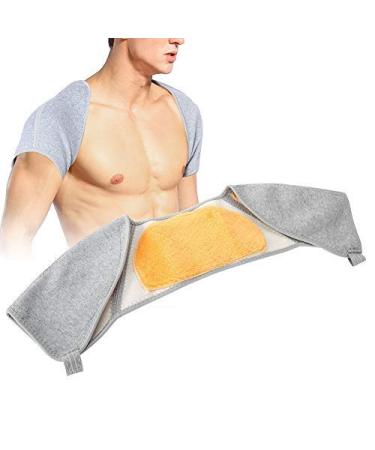 Double Shoulder Sleeping Support Brace Heating Pad for Neck and Shoulders with Gold Fleece Light Weight Soft and Comfortable Warm Pad for Winter Pain Relief Protective Brace (M)